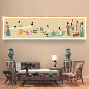 中国十大传世名画仕女捣练图新款手工十字绣自己绣客厅线绣人物