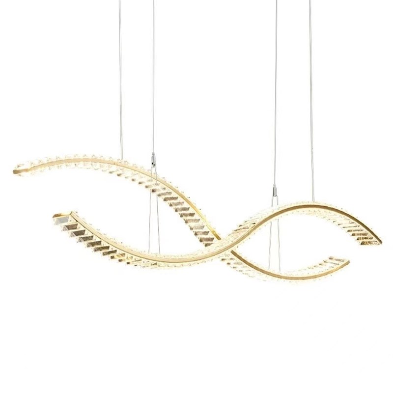 轻奢风格餐厅灯长条水晶灯现代简约餐桌饭厅灯创意个性设计师吊灯