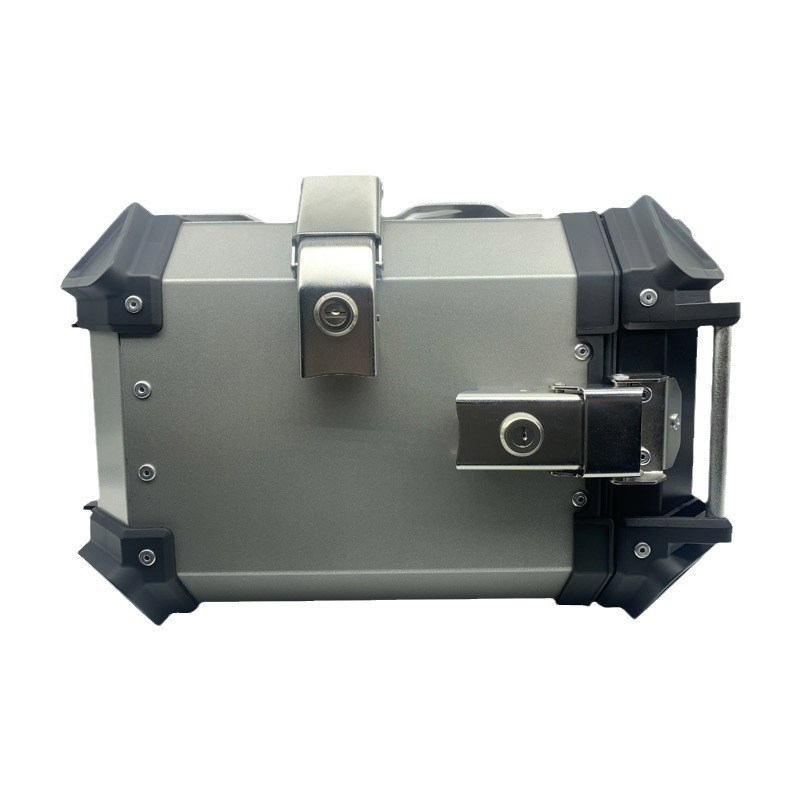 摩托车左右侧边箱 60L太空银款铝型材车尾箱 巡逻机车储备侧箱