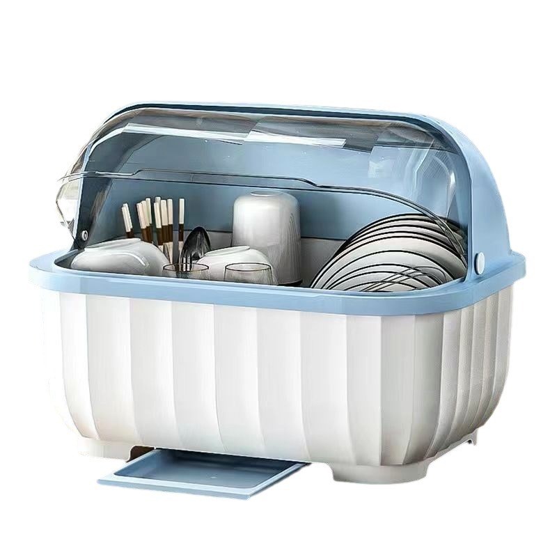 厨房碗碟碗盘收纳架盘子沥水碗架装碗筷收纳箱放碗餐具盒带盖碗柜