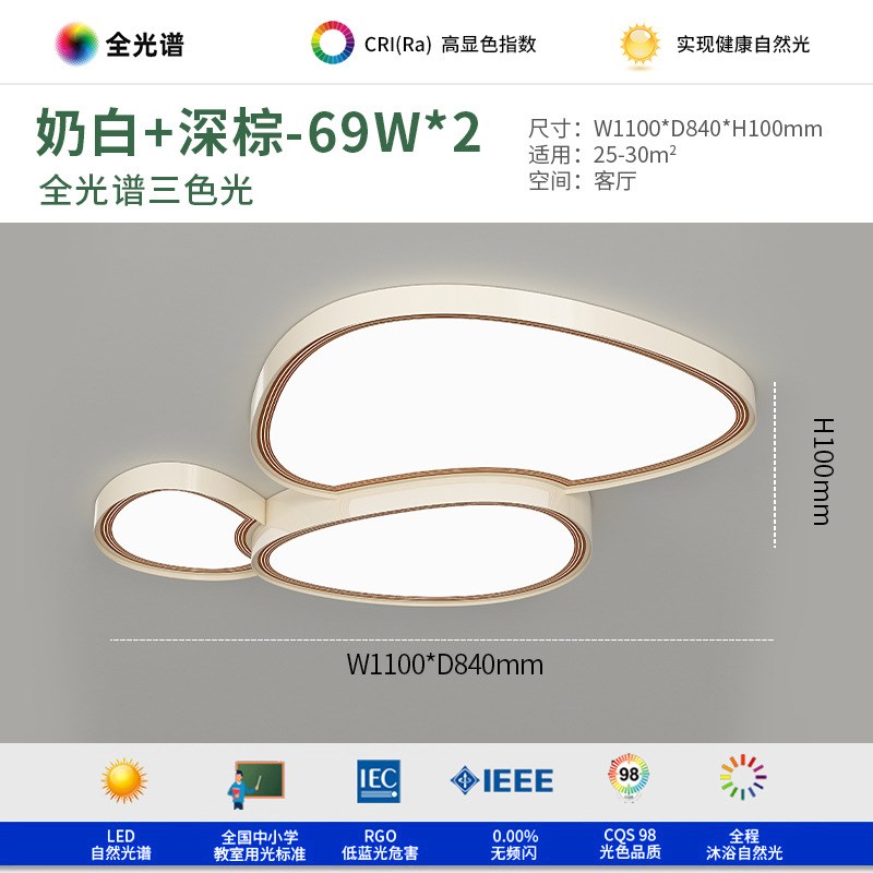 客厅卧室主灯云朵灯鹅卵石吸顶灯现代简约中山灯具全屋2025新款
