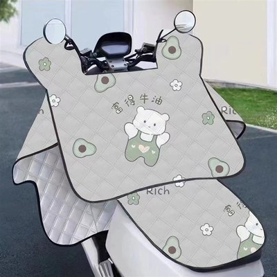 电动车挡风被2024新款加厚双面防水夏季防晒被带坐垫防风防雨