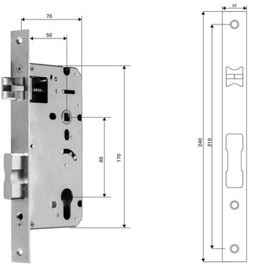 断桥铝合金锁体2885/3585/4085/4585/6085/7085各种规格锁具