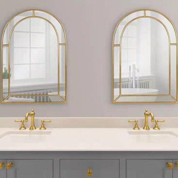 法式简约装饰镜欧式玄关挂镜浴室镜轻奢化妆镜软装壁挂艺术镜定制