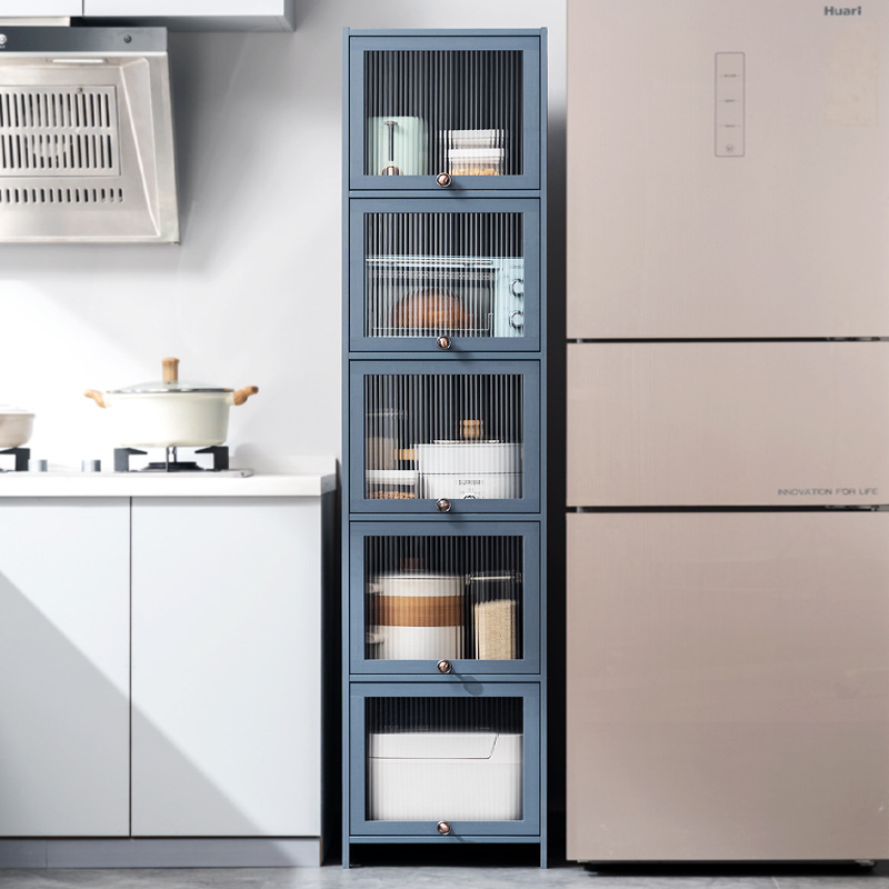 厨房夹缝柜子储物柜落地多层置物架冰箱窄缝隙放碗碟盘锅具收纳柜