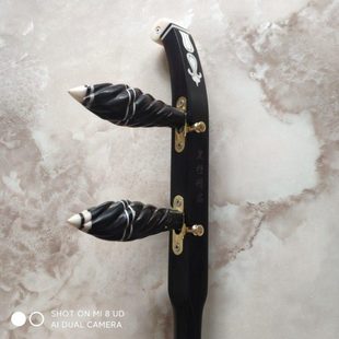 黑檀板胡杆 秦腔板胡杆子 黑檀尖轴板胡杆 扁杆带滑道腰码 千金