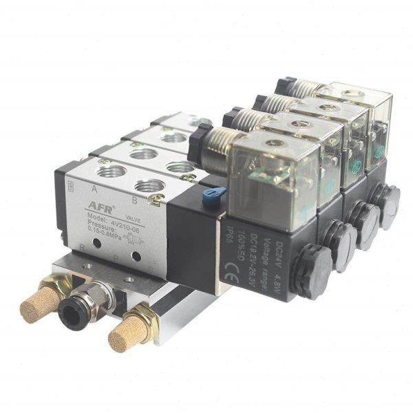 气缸电磁控制阀一体气动阀二位五通电磁阀组气阀24V汇流板4V21008,标准件/零部件/工业耗材,气阀,淘宝优惠券,粉丝福利购,淘宝优惠卷