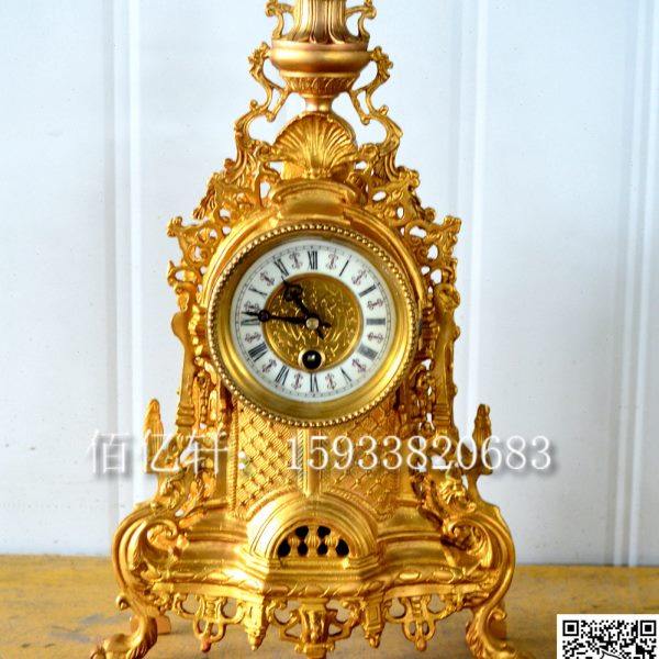 钟表铜铸巴洛克机械小坐钟欧式家居古典复古摆钟仿古董回流把玩钟