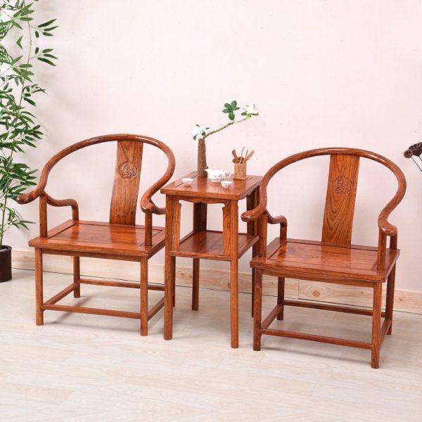 花梨木圈椅三件套红木茶椅新中式实木太师椅仿古围椅茶桌主人椅子,住宅家具,圈椅,淘宝优惠券,粉丝福利购,淘宝优惠卷