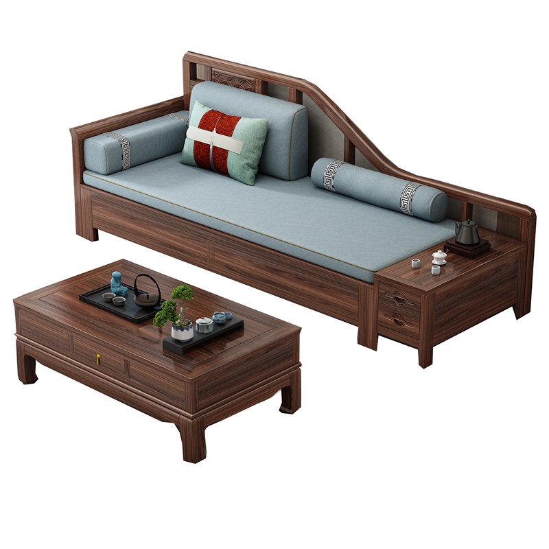 新中式乌金木实木沙发太师椅三件套罗汉床组合沙发大户型客厅套件