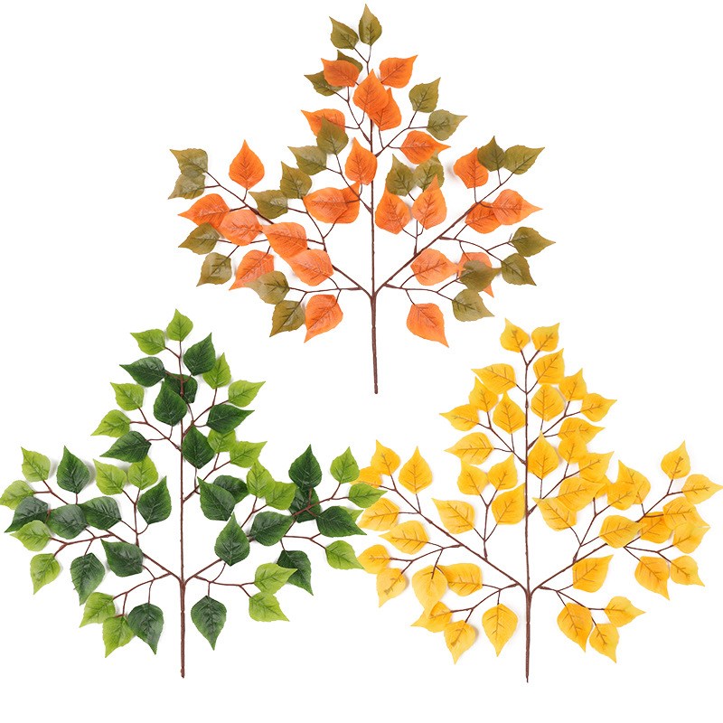 仿真树叶榕树叶桦树叶假树枝装饰胡杨叶子工程园林树藤枯藤叶子