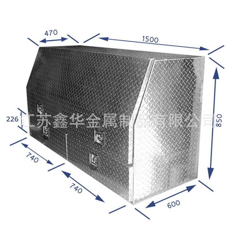 69X11X16.25铝制敞车箱床工具箱挂车仓库铝合金储物箱