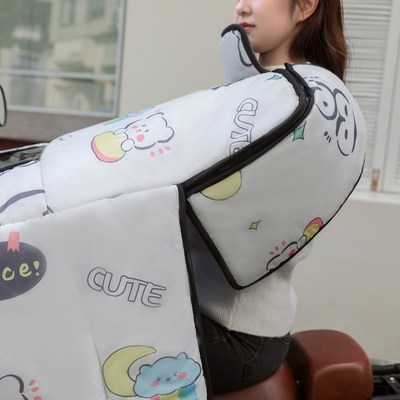 新款电动车挡风被全包斗篷式加绒加厚可拆卸护肩防水加大四季通用