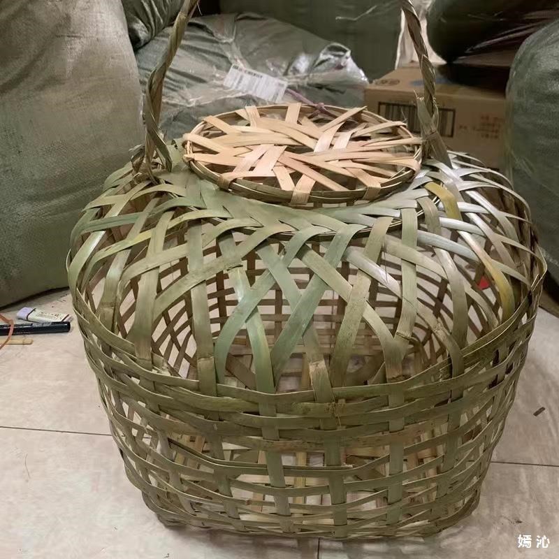 纯竹编头层竹青大号竹制鸡笼可裝家禽鸭鹅笼家用装鸡的竹笼子