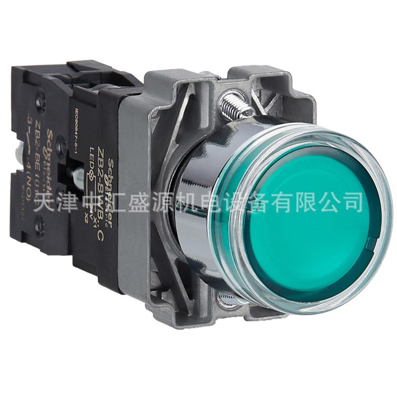 XB2BW33B1C带灯按钮1NO瞬时型绿色闪动按钮AC/DC24V 22mm带灯按钮