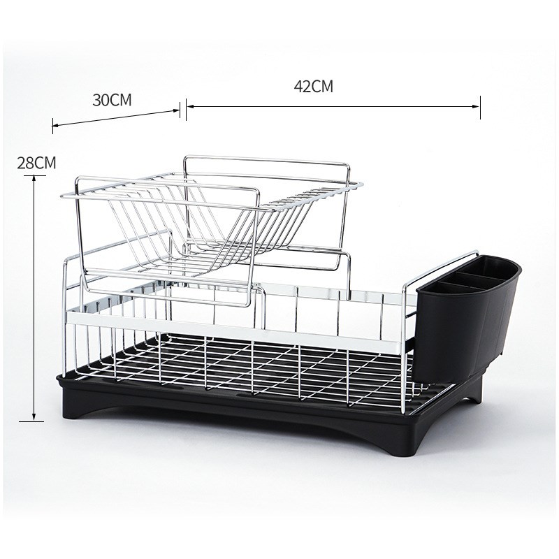 可拆卸厨房双层碗碟架家用不锈钢餐具收纳置物架碗筷沥水架放碗架