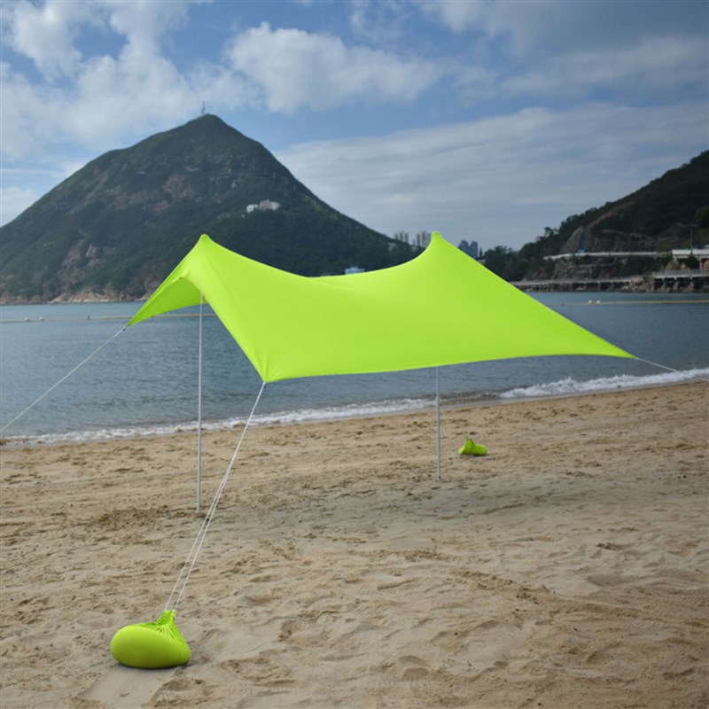 户外天幕沙滩公园草地露营天幕单双人凉篷钓鱼遮阳防晒莱卡天幕