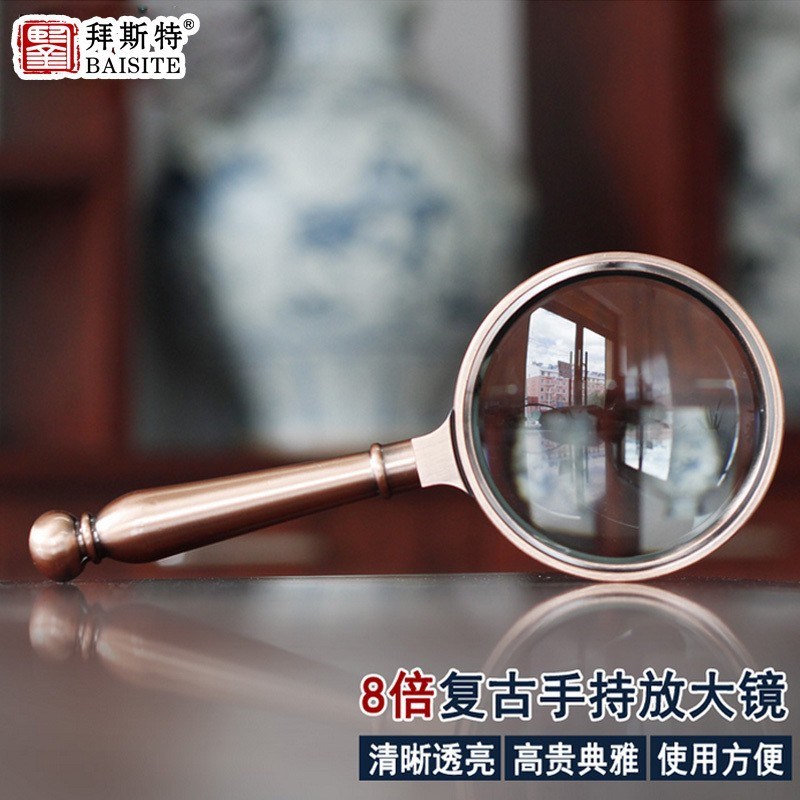 新款抽拉式60倍放大镜带灯手持便携30倍古玩珠宝鉴定高清放大镜