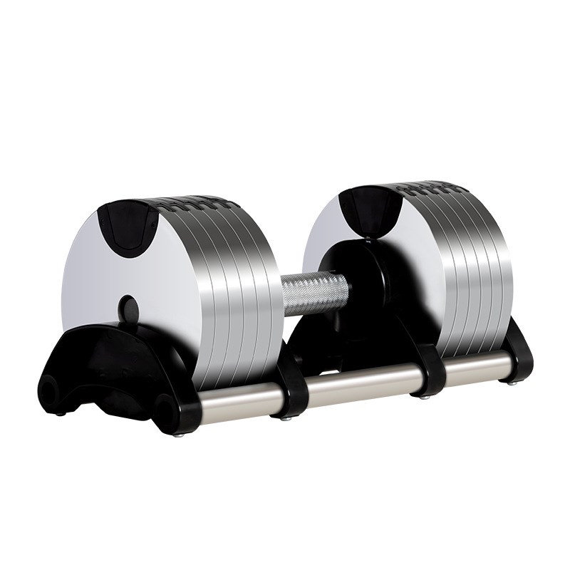 智能可调节哑铃自动换片男女士家用健身铸铁电镀哑铃套装16/36KG