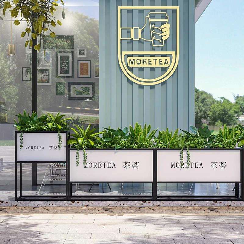 简约组合花箱移动花坛户外铁艺花箱花槽室外市政商业街售楼部