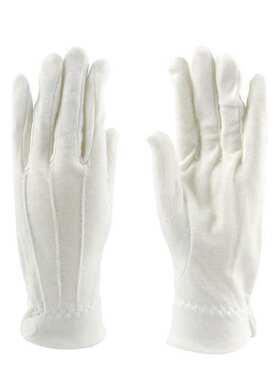 汉盾 HD-GP5505 涤棉22g 背三筋带扣白色礼仪手套10付/打