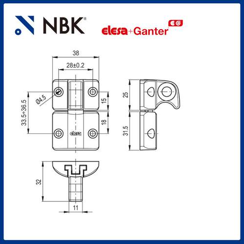 NBK ELESA BMS.L 弹簧门锁高科技聚合体解锁手柄机械配件厂家直供