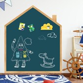 木纹边框磁性黑板墙贴可移除不伤墙白板墙贴教学办公培训写字板可