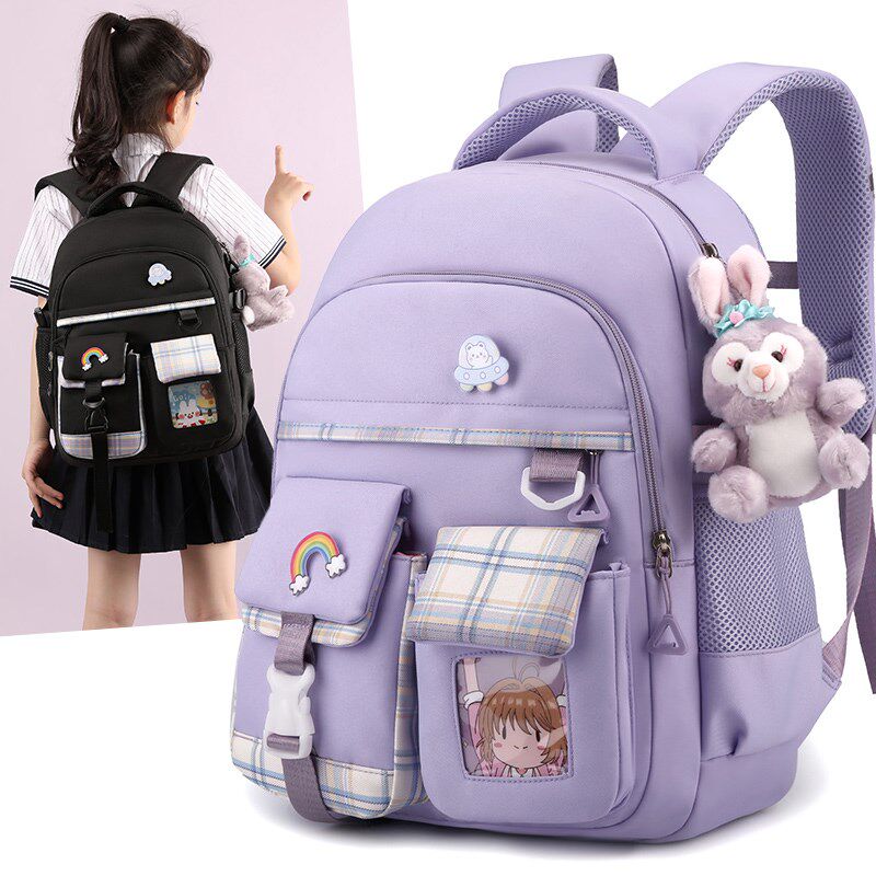 小学生书包女生一二三到五六年级中学生女孩轻便儿童护脊减负背包