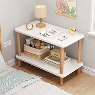 小桌子长方形双层桌子出租屋小茶几租房角几现代沙发客厅简易边几
