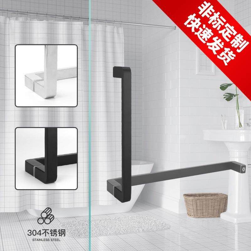 极简淋浴房拉手浴室玻璃门把手卫生间玻璃门哑黑拉手L型304不锈钢,纺织面料/辅料/配套,纺织机械配件,淘宝优惠券,粉丝福利购,淘宝优惠卷