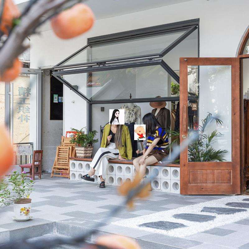 上下折叠窗铝合金全开窗奶茶咖啡店厨房吧台窗玻璃任意悬停沃德彪