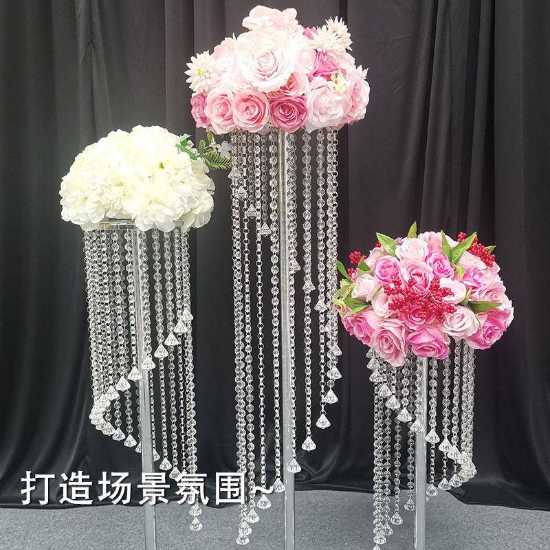 欧式路引水晶婚礼婚庆场地场景布置道具活动结婚精美装饰水晶管
