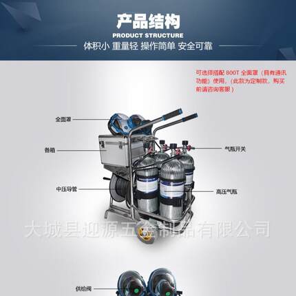 海固CHZ瓶K4/F/30车载AIF式移9动供气源29L载高压车长管呼吸器