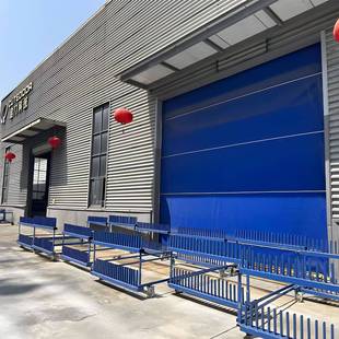 快速堆积门自动感应砂石场大型水泥搅拌站抗风性强工业环保防尘门