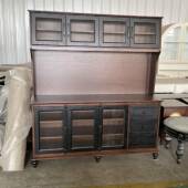 法式 房复古餐柜墙酒柜客厅收纳柜靠厨实木家用茶水边柜储详询物柜