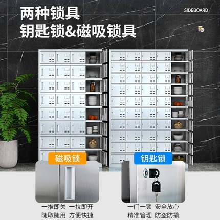 工不钢碗工厂锈员食堂碗不锈钢碗柜多门餐柜盘柜多格碗筷柜学校职