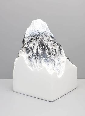 新中式筑装0015假山建物树脂几何摆件电视柜酒店玄关样间板家居软