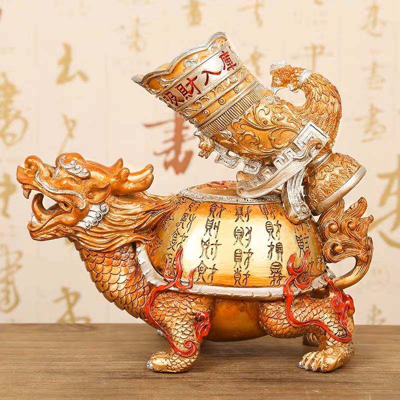 李居工明龙龟摆吸财龙龟件吸财入中库式家客厅方位吉祥物玄关招财