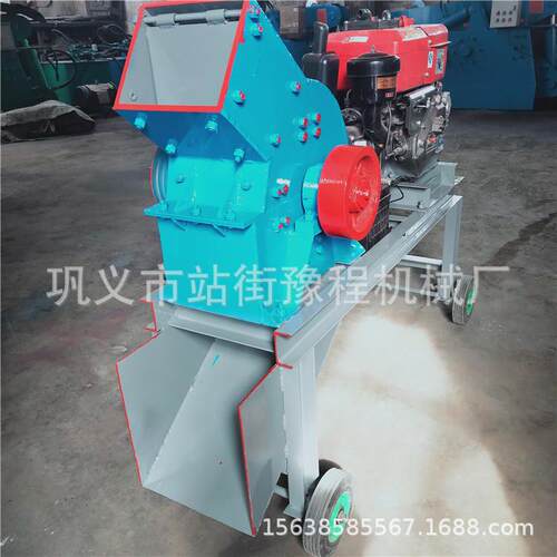 锤200X300式瓦粉碎机小型移动式混凝土砖片制砂机砂柴油力动玄武