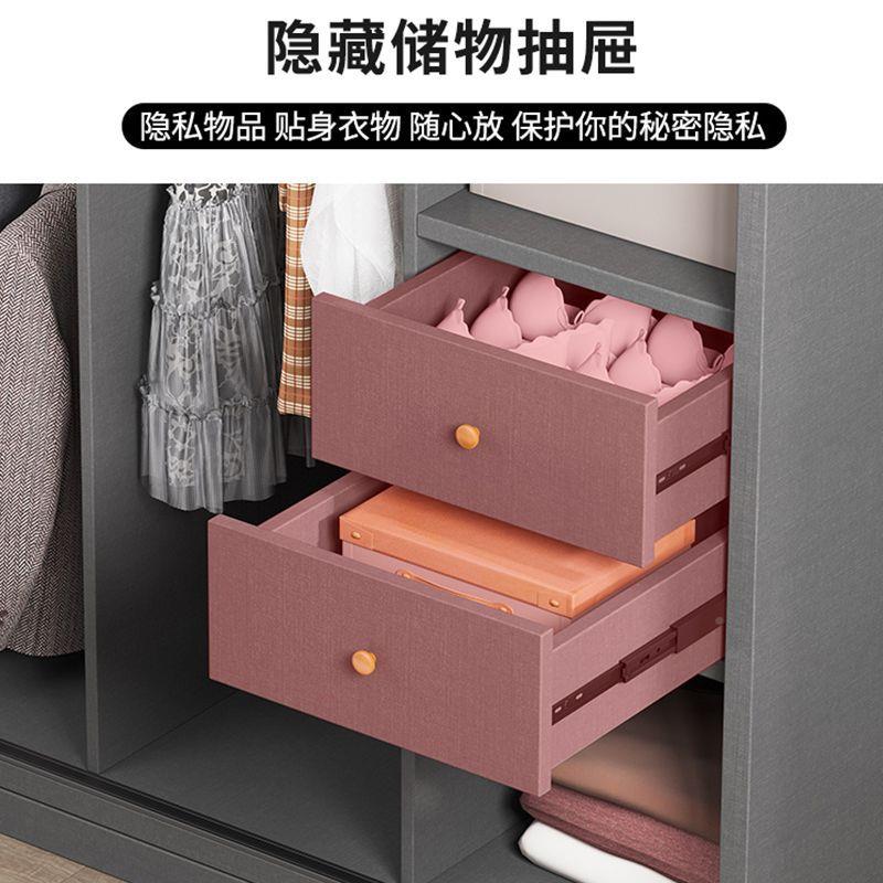 小衣柜子家用卧室简约户型出租房用成人实木板式衣柜收纳PVR大橱