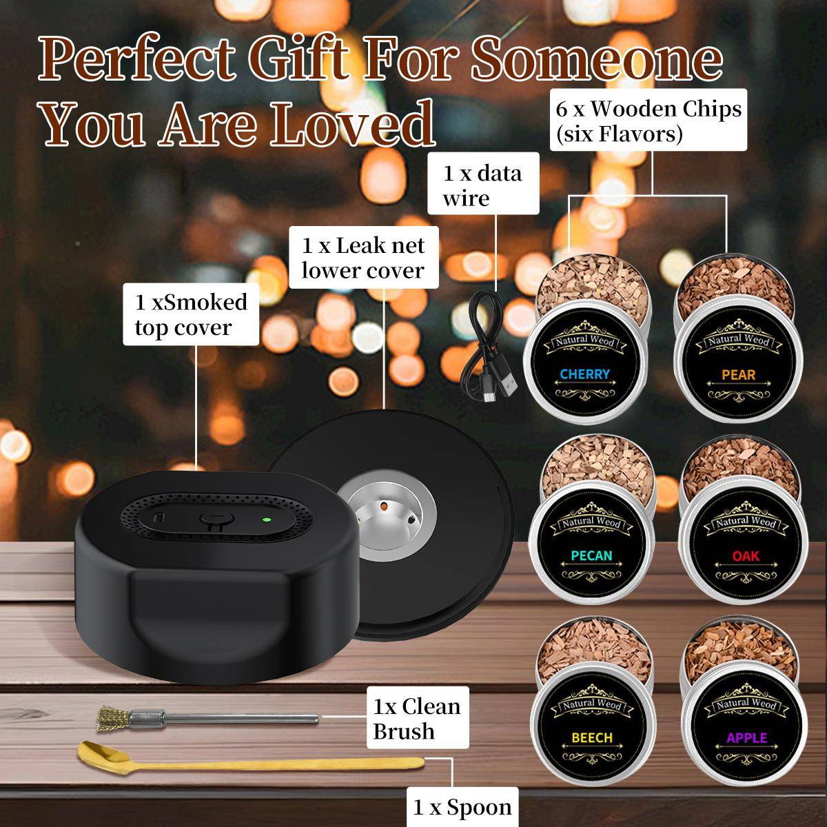 跨境忌款电动鸡尾酒爆烟熏器威士吧调酒器酒多种KZ-31电果木制烟