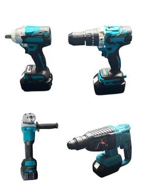 牧田款锂电钻击钻扳手子机角磨机起电锤无具刷工具4件套91502冲工