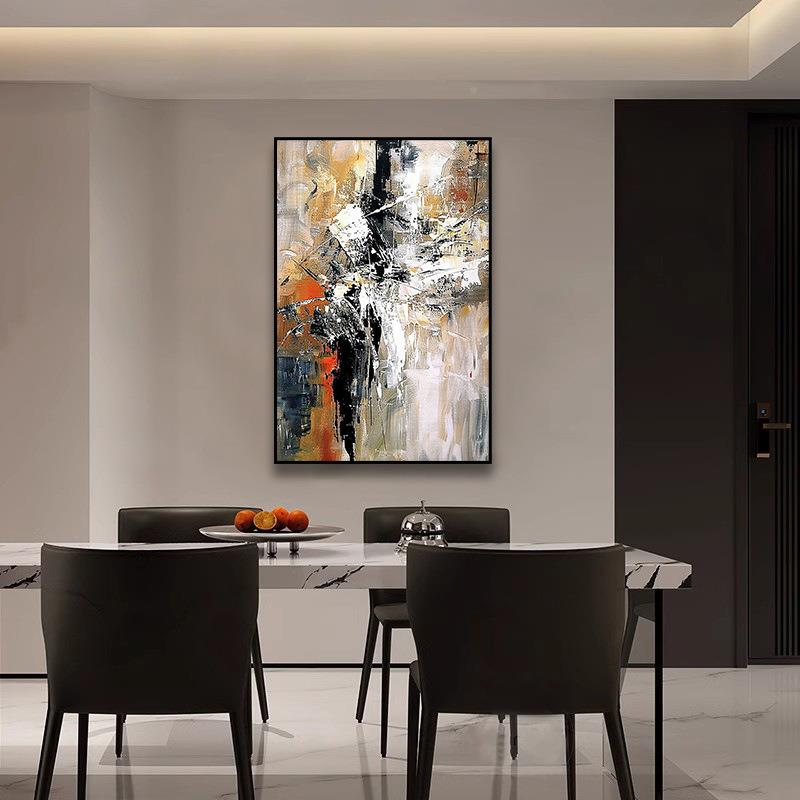 纯手油画客厅玄画关过道SH144立体肌理现装饰挂大幅抽象代简约绘
