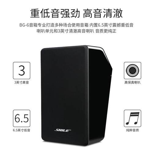 狮业乐BG-6会专音箱设背景议音乐613536.5寸影院壁挂倾斜式音响备
