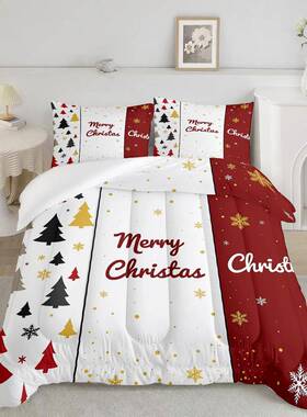 码印花圣诞套件柔亲肤被子枕套厂EPEL家直销承接TMU/软数JIT