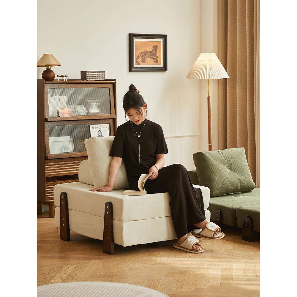 MS006懒发人沙可可躺室单人小沙发床阳台飘窗网红榻睡榻米组合豆