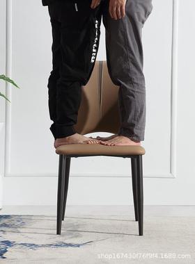 意极简餐椅家用客厅背凳现子软包靠椅高端65657创意餐式桌椅代简