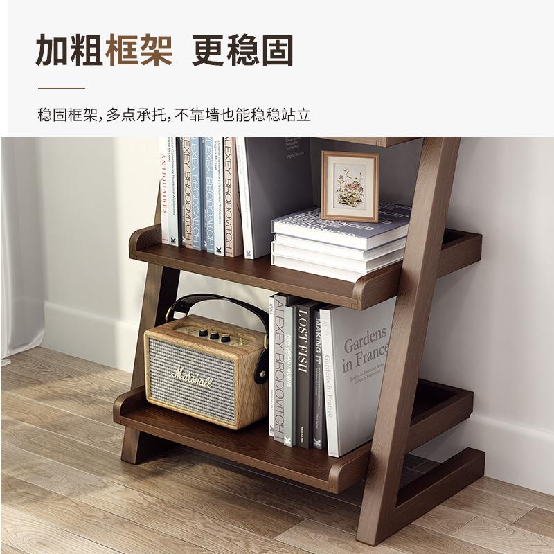 收M&童简易立式实木书架置物架落地儿厅多层书LSO柜家用客靠墙纳