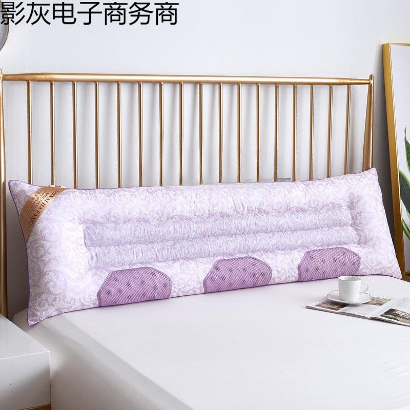 不枕变形头决明子双人枕1.2m长条枕芯荞麦护颈枕18加长米影灰电子