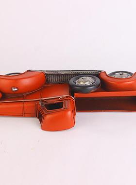 半铁车模复古皮汽车模型家玩居摆件怀旧具圣诞半面金面属工艺品